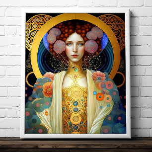 Klimt Inspired Queen Goddes Fantasy Art Poster