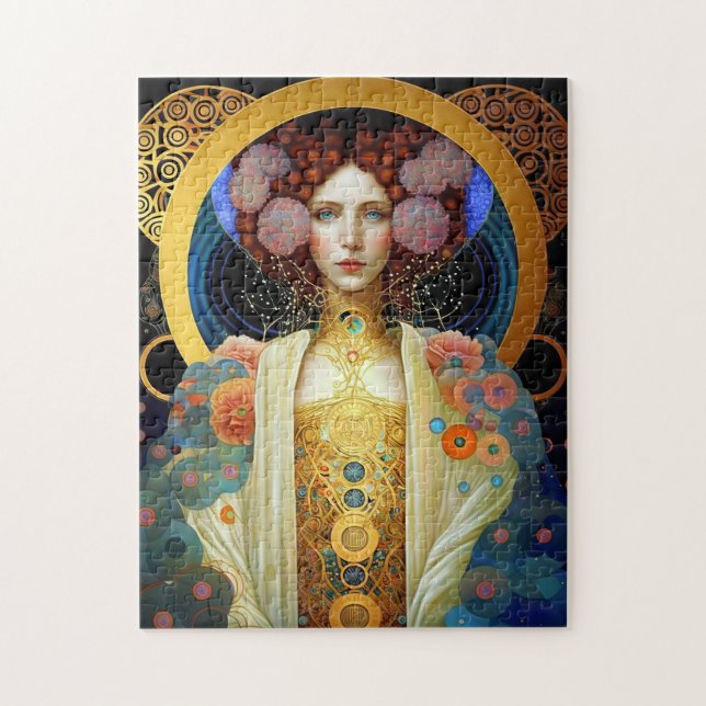 Klimt Inspired Queen Goddes Fantasy Art Pussel (Vertikal)
