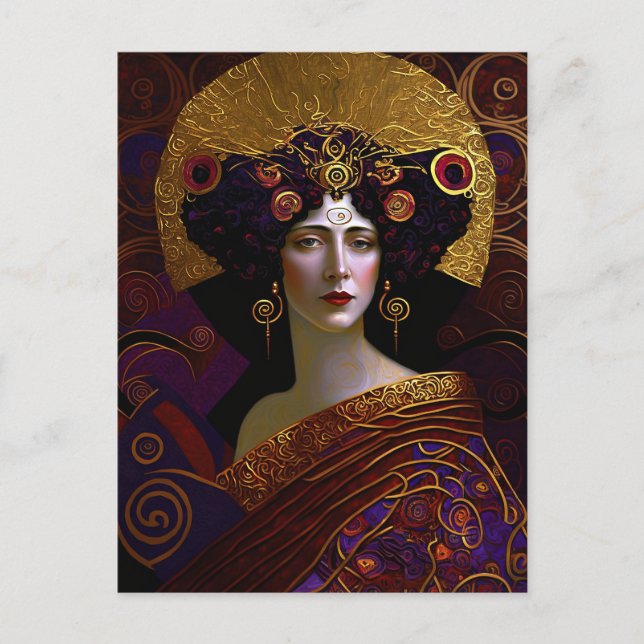 Klimt Inspired Queen Goddes Postcard Vykort (Framsida)