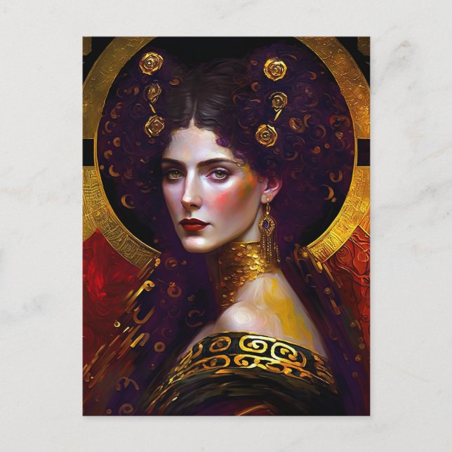 Klimt Inspired Queen Goddes Postcard Vykort (Framsida)