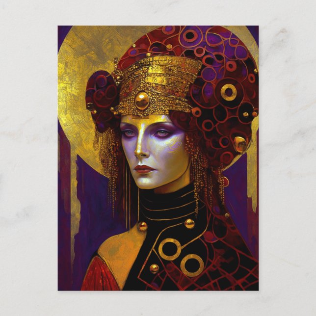 Klimt Inspired Queen Goddes Postcard Vykort (Framsida)