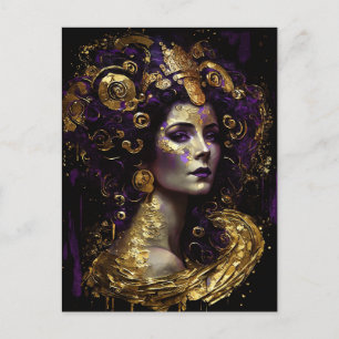 Klimt Inspired Queen Goddes Postcard Vykort