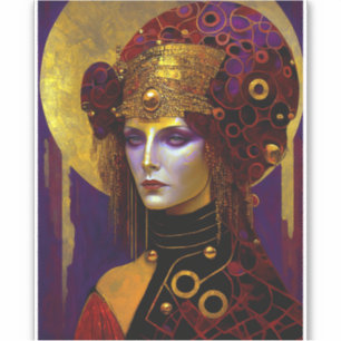 Klimt Inspired Queen Goddes Sticker Klistermärken