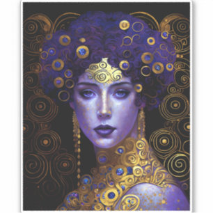 Klimt Inspired Queen Goddes Sticker Klistermärken