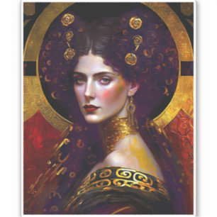 Klimt Inspired Queen Goddes Sticker Klistermärken