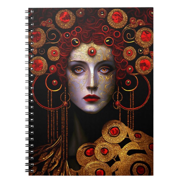 Klimt Inspired Queen Goddess Anteckningsbok (Framsidan)