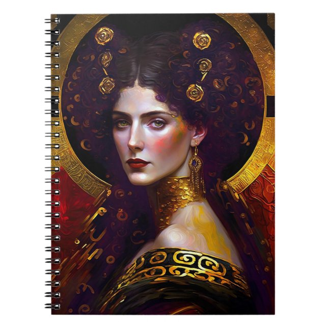 Klimt Inspired Queen Goddess bärbara dator Anteckningsbok (Framsidan)
