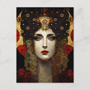 Klimt Inspired Queen Goddess Vykort