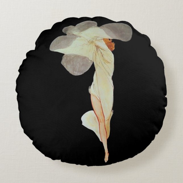 Klimt-Inspired Surreal  Rund Kudde (Framsidan)