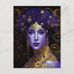 Klimt Inspirerad Drottning Gudinna Postkort Vykort