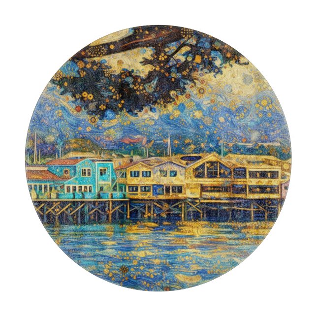 Klimt-inspirerad Golden Monterey Harbor Dreams (Framsidan)
