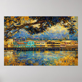 Klimt-inspirerad Monterey Bay-dröm Poster
