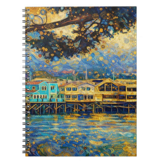 Klimt-inspirerade Golden Monterey Harbor Dreams Anteckningsbok