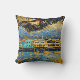 Klimt-inspirerade Golden Monterey Harbor Dreams Kudde