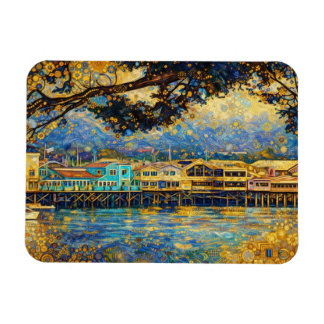 Klimt-inspirerade Golden Monterey Harbor Dreams Magnet