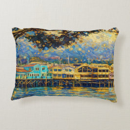 Klimt-inspirerade Golden Monterey Harbor Dreams Prydnadskudde