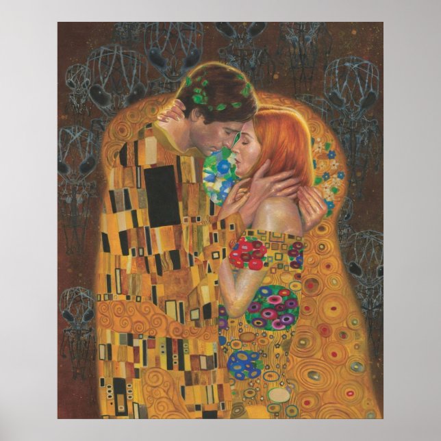 Klimt-kiss för X-filens tecknad Poster (Framsidan)