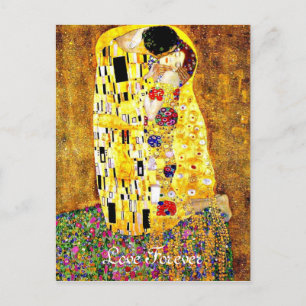 Klimt konst - Kyssen - Kärlek för evigt Vykort