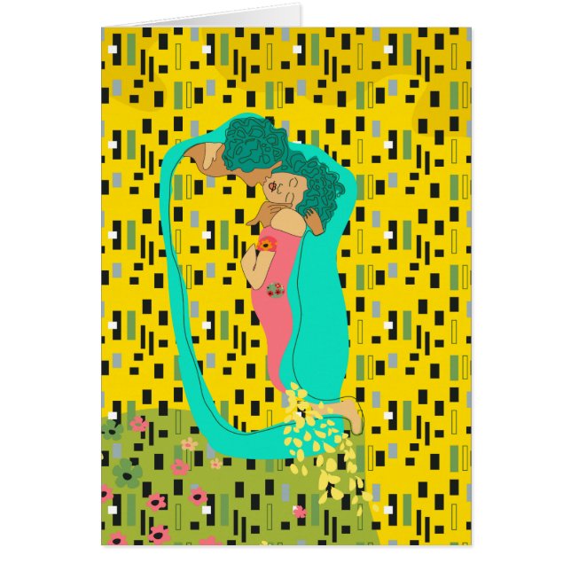 Klimt kyss hälsningskort (Framsidan)