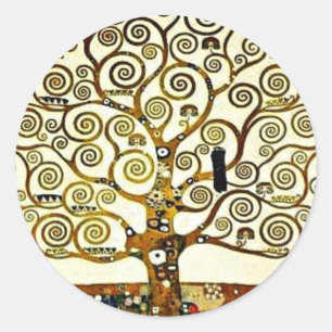 Klimt - Livets träd, Stoclet Frieze Runt Klistermärke