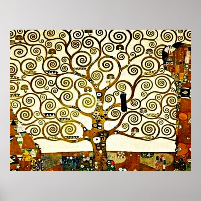 Klimt - Livets träd, stoklet frieze Poster (Framsidan)