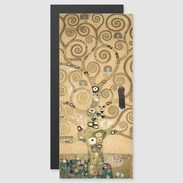 Klimt - Magnetkortet Livets träd (Fram/baksida)