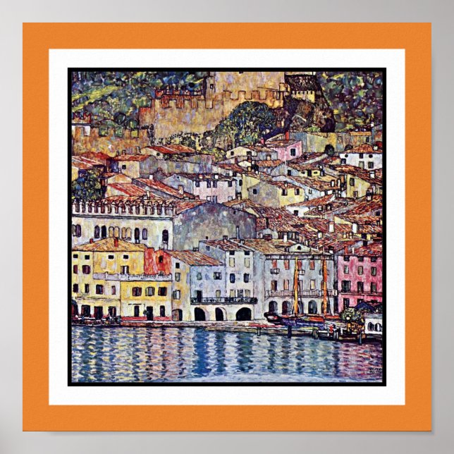 Klimt Malcesine vid Gardasjön - Byt ramfärg Poster (Framsidan)