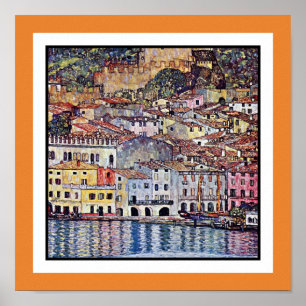 Klimt Malcesine vid Sjö Garda - Byt Ram Färg Poster