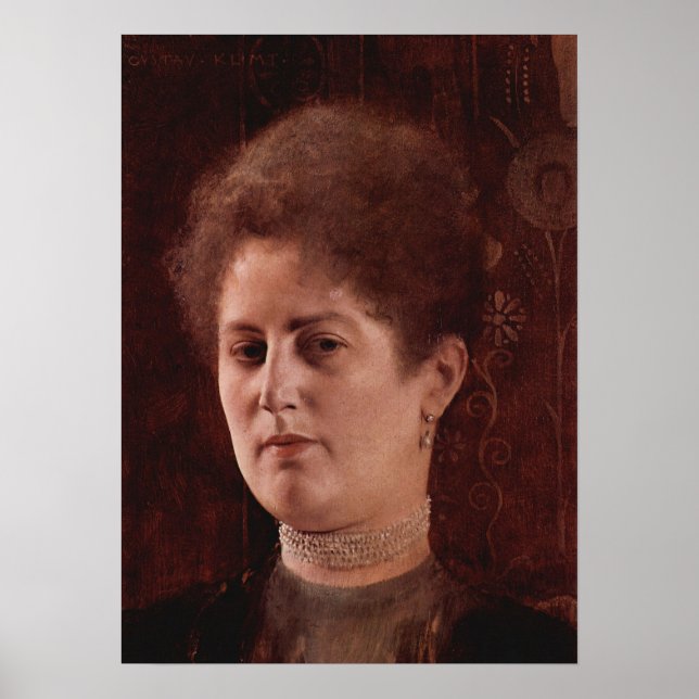 Klimt - Porträtt av en dam 1894 Poster (Framsidan)