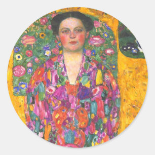 Klimt Porträtt från Eugenia Primavesi Runt Klistermärke