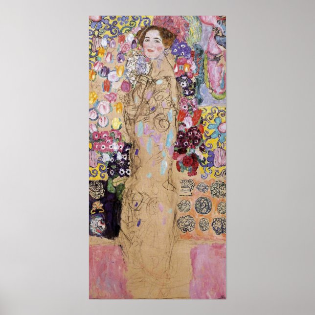 Klimt - Porträtt från Maria Munk (oavslutad) 1918 Poster (Framsidan)