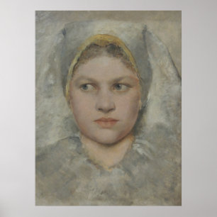 Klimt Porträtt Study - Hannakin Head Print Poster