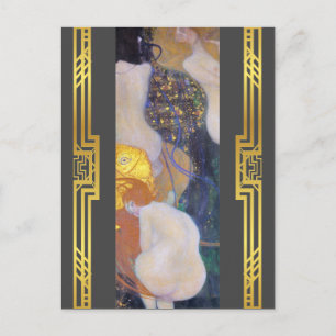 Klimt Restoration Goldfish Art nouveau Painting Vykort