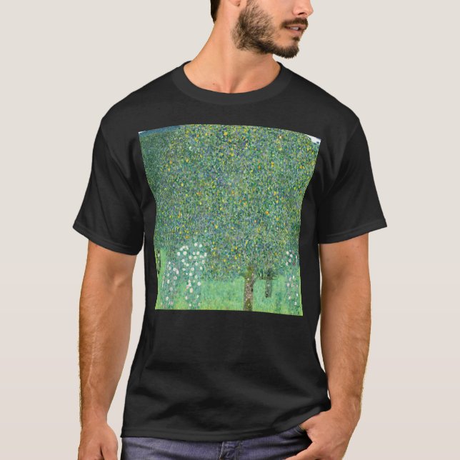 Klimt - Rosebuskar under Träd T Shirt (Framsida)