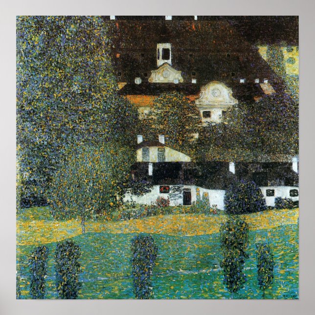 Klimt - Slottets sal på Attersee 1909 Poster (Framsidan)