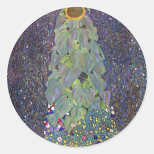 Klimt ~ som är Sonnenblume Runt Klistermärke