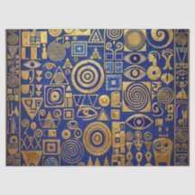 Klimt stil blå+guld egyptisk renässans