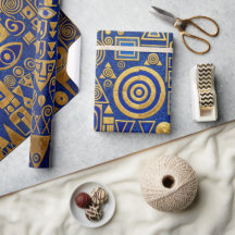 Klimt stil blå+guld egyptisk renässans
