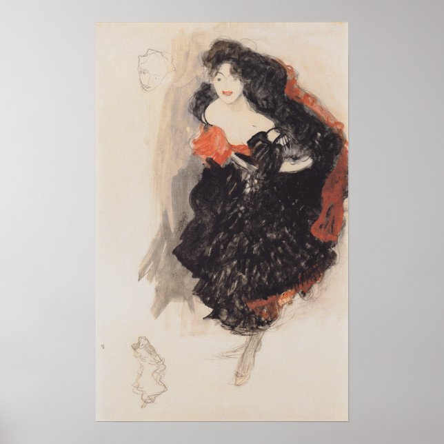 Klimt - Studie om Gemalde Judith 1908 Poster (Framsidan)