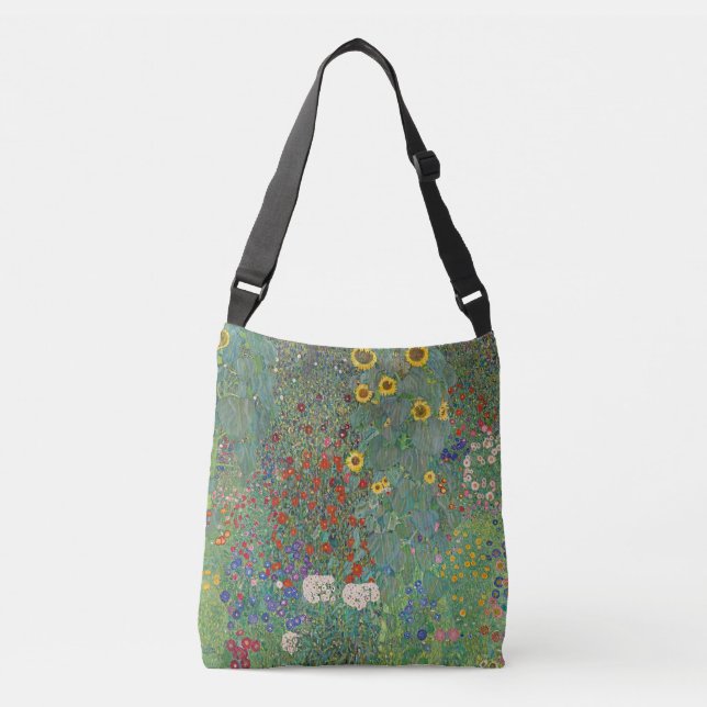 Klimt Sunflower Garden Crossbody Väska (Framsida)