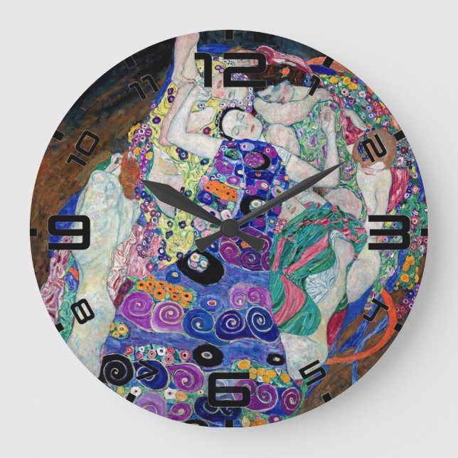 Klimt “The Virgin” Art Nouveau Wall Clock Stor Klocka (Framsida)
