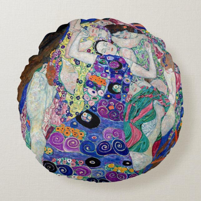 Klimt The Virgin Rund Kuddöverdrag Kudde (Framsidan)