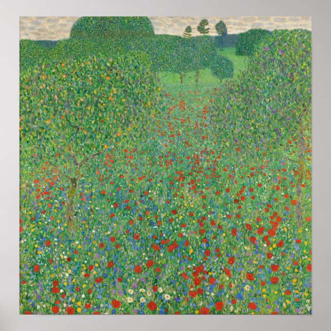 Klimt - Vall med vallmo Poster (Framsidan)