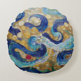 Klimt Vatten Serpents Rund Kudde