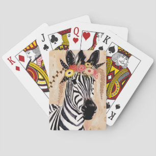 Klimt Zebra Krona blommor Casinokort