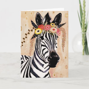 Klimt Zebra  Krona blommor Kort