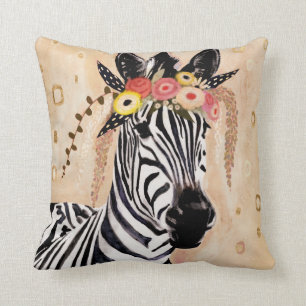 Klimt Zebra Krona blommor Kudde