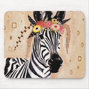 Klimt Zebra Krona blommor Musmatta