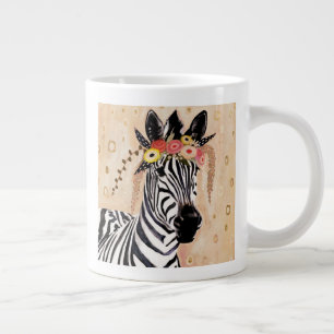 Klimt Zebra Krona i blommor Jumbo Mugg