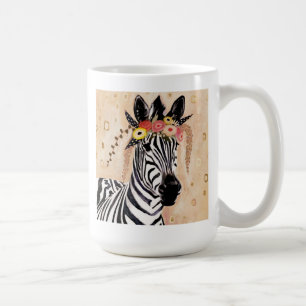 Klimt Zebra   Krona i blommor Kaffemugg